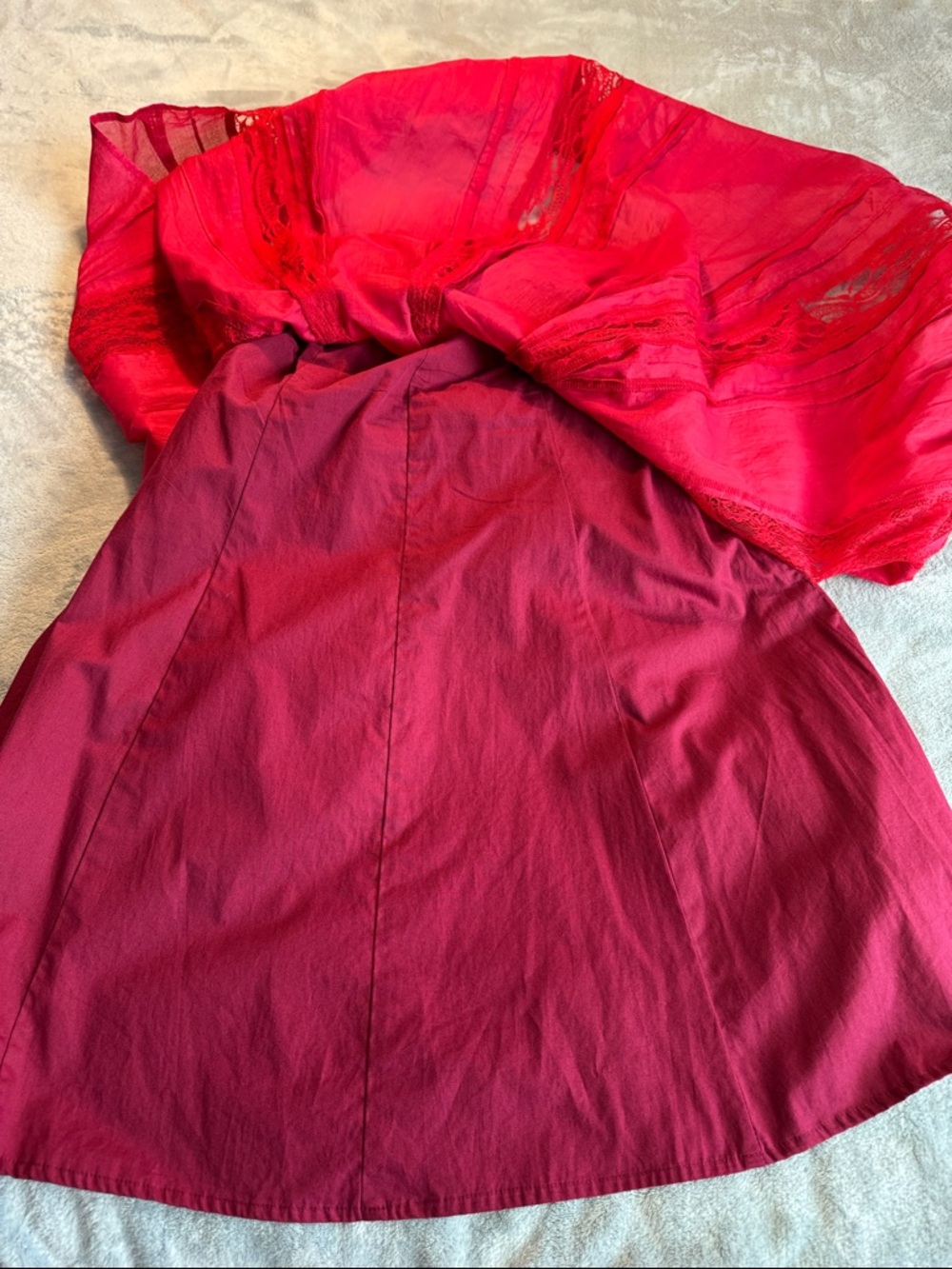 NWOT Anthro Moulinette Soeurs Strapless Fit-and-Flare Dress Red Size 4 - Picture 8 of 13